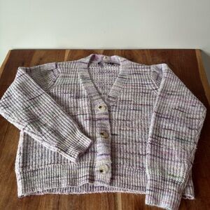 Elegant Lavender Knit Cardigan